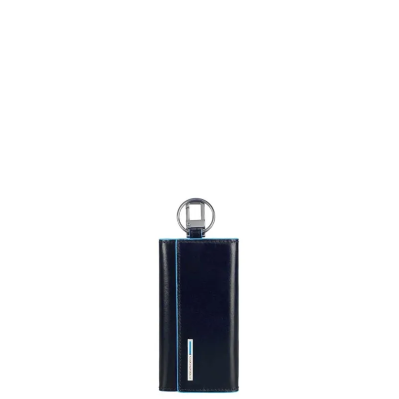 Leather key holder with six hooks and external snap hook B2 2