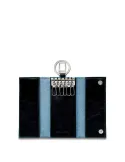 Piquadro Blue Square key holder with 6 hooks and snap hook
