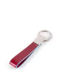 Schlüsselanhänger aus Metall und Leder Blue Square Rot