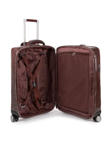 Leather trolley with front pocket for...