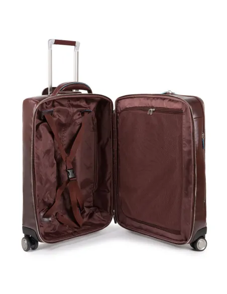 Leather trolley with front pocket for PC Blue Square