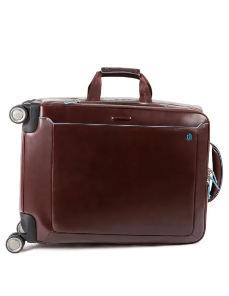 Leather trolley with front pocket for PC Blue Square
