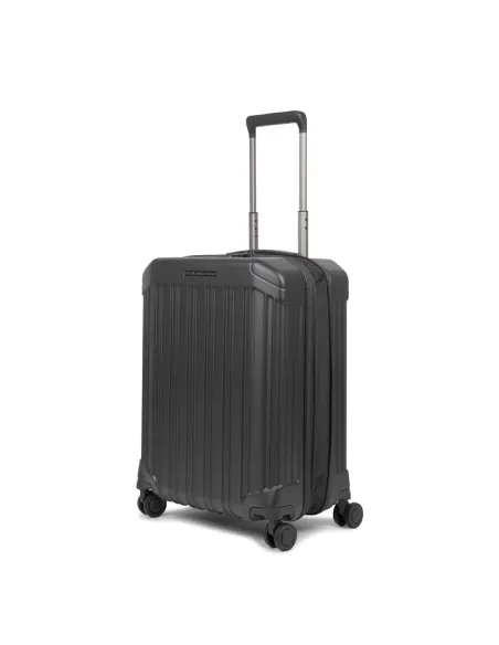 Cabin size, ultra slim expandable hardside spinner black