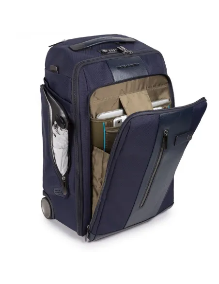 Trolley/Zaino Brief 2 in tessuto rigenerato e pelle