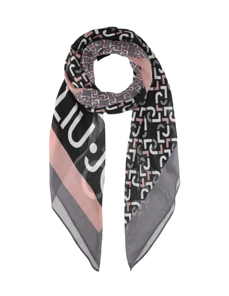 Scarf with chain logo black