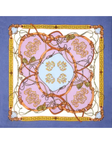 Patterned printed scarf Steel Blue