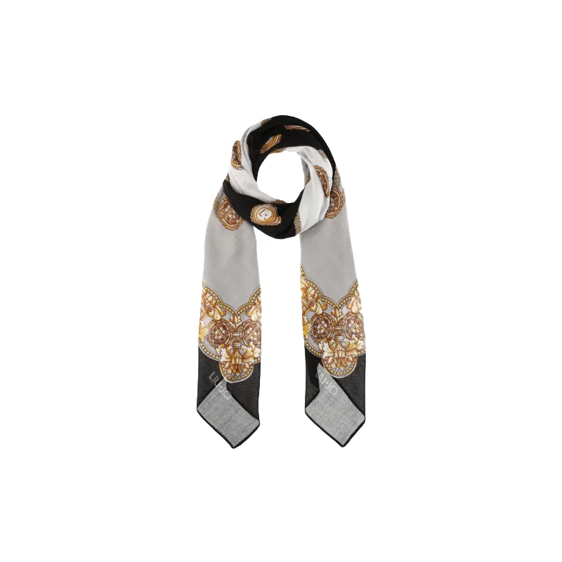 Bedruckter Stoffschal Schwarz 2