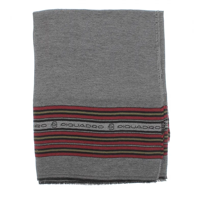 Piquadro-Schal Grau-Kirsche