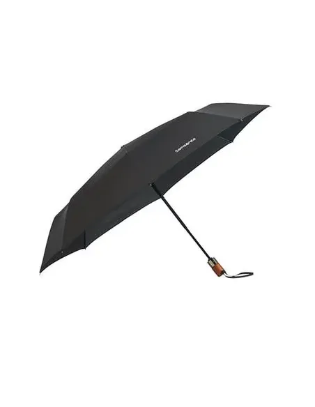 Black Samsonite umbrella with wooden handle