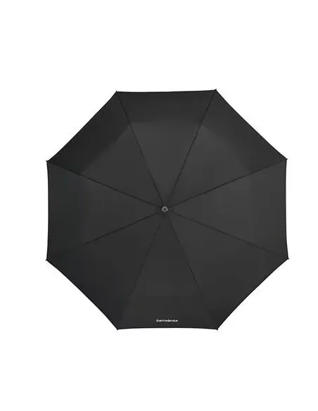 Schwarzer Samsonite Regenschirm mit Holzgriff