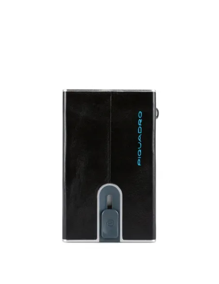 Compact Wallet für Scheine mit Münz-Fach Blue Square Schwarz