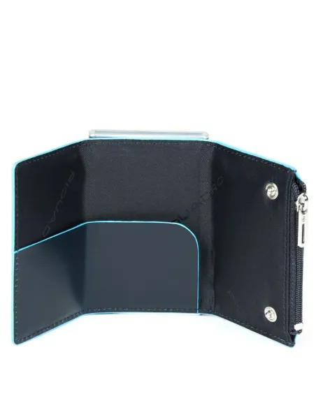 Compact Wallet für Scheine mit Münz-Fach Blue Square blau