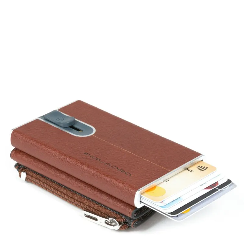 Porta carte di credito in metallo con porta banconote e...