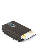 Piquadro B3 Compact Wallet für Scheine mit Münz-Fach Dunkelbraun