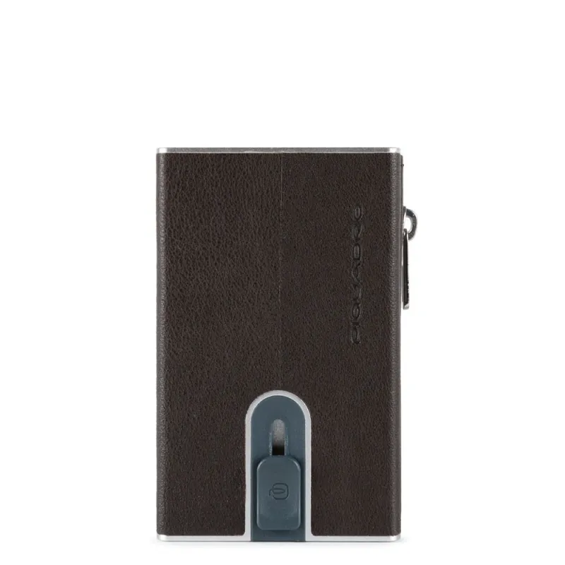 Compact wallet with money pocket dark brown 2