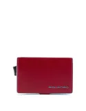 Compact wallet with sliding system Blue Square red