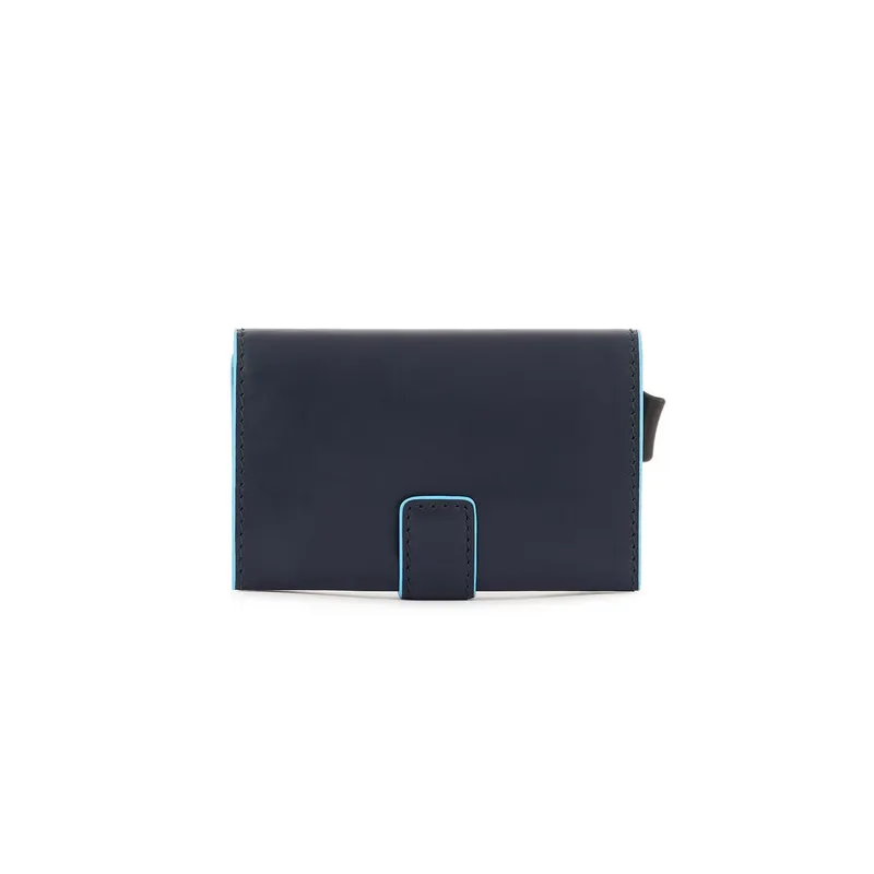 Compact wallet with sliding system Blue Square blue 2