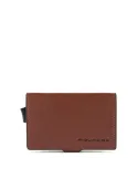 Compact wallet for Cash and credit cards Black Square brown