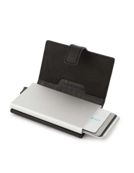 Compact wallet for Cash and credit cards Black Square black