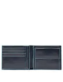 Piquadro B2 Men's wallet with coin case and document holder blue