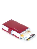Doppeltes Compact Wallet für Kreditkarten mit Schiebesystem B2 rot