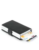 Piquadro B3 Doppeltes Compact Wallet für Kreditkarten mit Schiebe system Schwarz