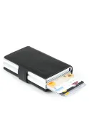 Portacarte di credito doppio in metallo Black Square nero