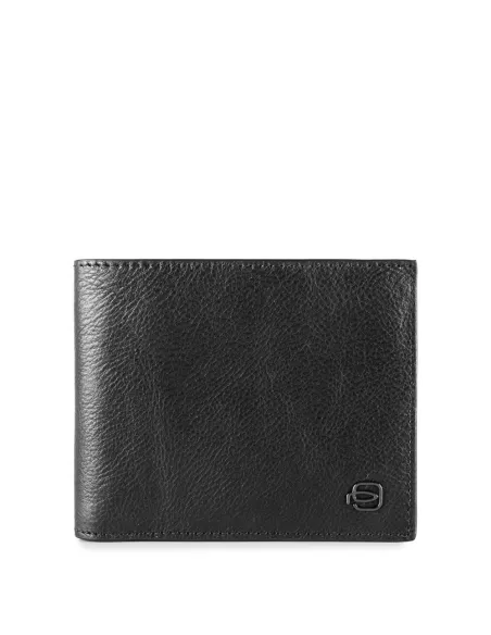 Kleine Brieftasche für Männer mit Kreditkartenfächern Black Square Schwarz