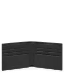 Kleine Brieftasche für Männer mit Kreditkartenfächern Black Square Schwarz