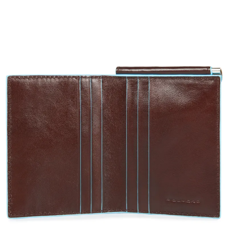 Credit card and cash holder with metal clip B2 Dark Brown 2