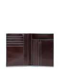 Piquadro vertical wallet Blue Square dark brown