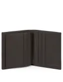 Piquadro Black square Kleine Brieftasche für Männer mit Kreditkartenfächern Dunkelbraun