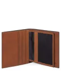 Piquadro Black Square Credit card holder with RFID anti-fraud protection brown