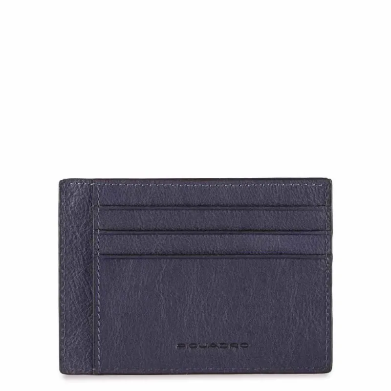 Portacarte di credito in pelle Black Square blu 2
