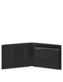 Piquadro Black Square Herrenbrieftasche mit Geldbörse Schwarz