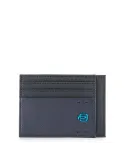 Piquadro P16 Kreditkartenetui aus stoff und leder blau