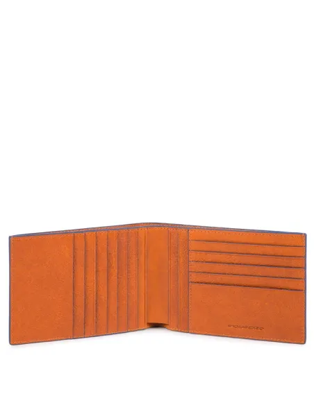 Men's leather wallet with 12 credit card slots B2 Special orange