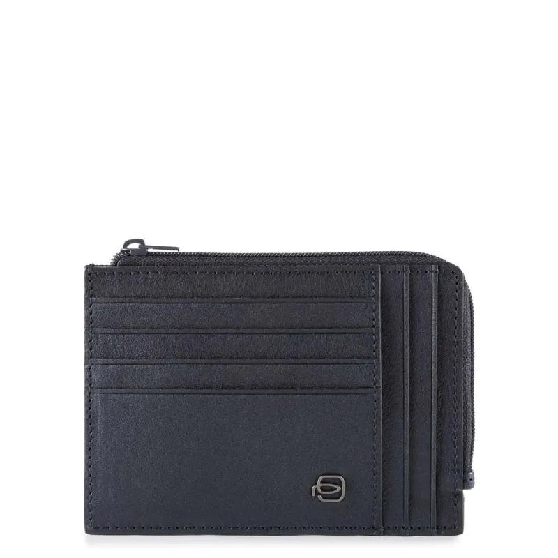 Double-sided document pouch Black Square blue