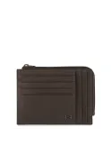 Piquadro Black Square Double-sided document pouch dark brown
