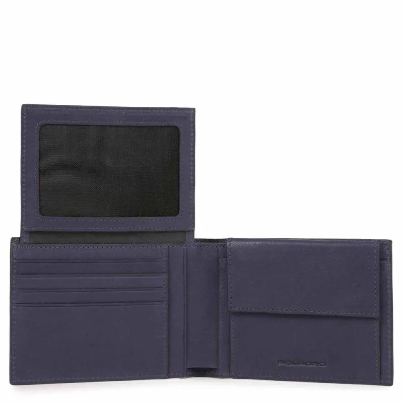 Men's wallet with flip up ID window B3 blue