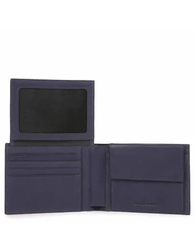 Piquadro - Portafoglio uomo con porta monete in pelle Black Square