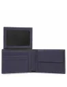 Portafogli Piquadro Black Square con portamonete porta documenti blu