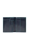 Portafogli verticale Piquadro B2 con porta monete blu
