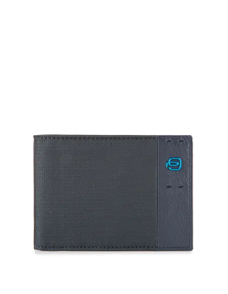 Men's wallet with flip up ID window, coin pocket P16 blue