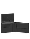 Piquadro P16 Men's wallet with flip up ID window, coin pocket black
