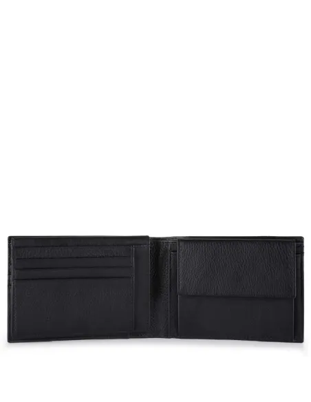 Portafogli in tessuto e pelle con portamonete e porta documenti Piquadro P16 grigio