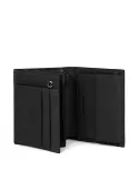 Piquadro Black Square Vertical Men's wallet with coin pocket black