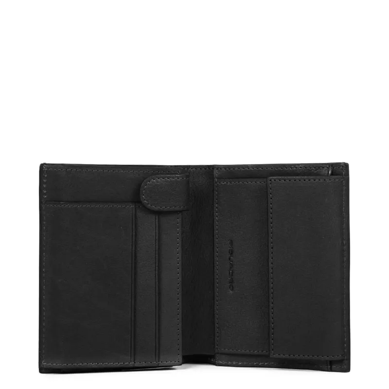 Piquadro Black Square Vertical Men's wallet with coin... 2