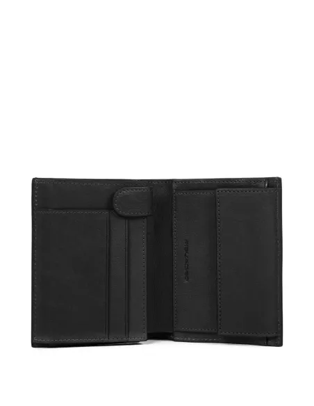 Portafogli verticale con portamonete e porta documenti Piquadro B3 nero