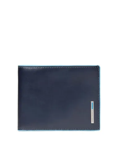 Portafogli uomo Piquadro Blue square con portamonete blu